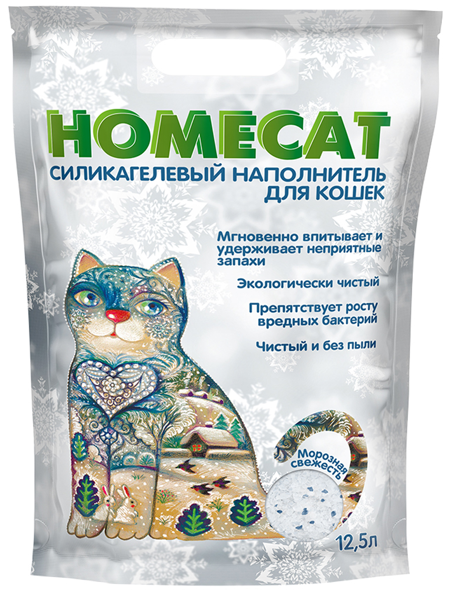 

Homecat морозная свежесть наполнитель силикагелевый для туалета кошек (7,6 л)