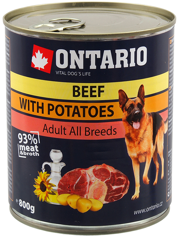 

Ontario для взрослых собак с говядиной и картофелем (400 гр х 6 шт)