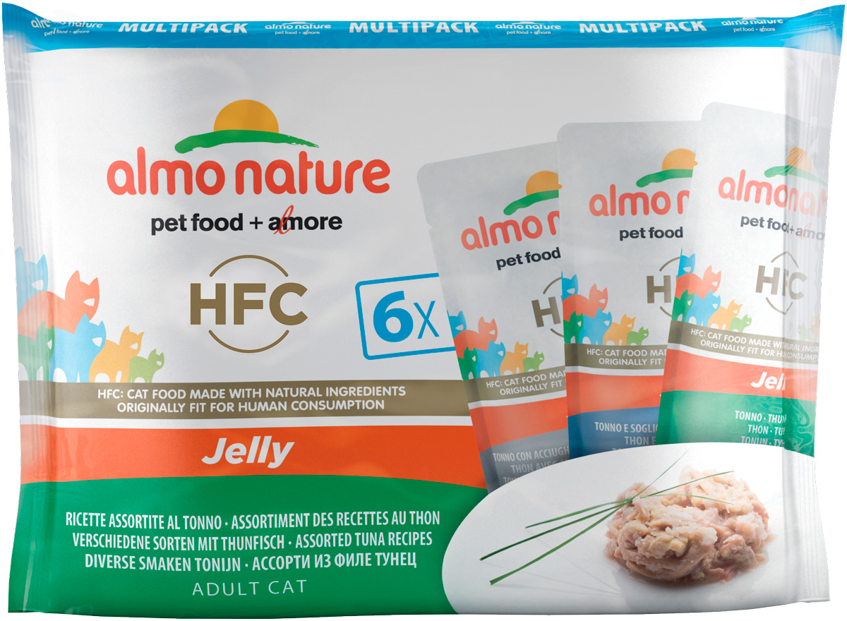 

Almo Nature Cat Classic Jelly Multipack набор паучей для взрослых кошек с тунцом в желе 6 шт х 55 гр (1 шт)