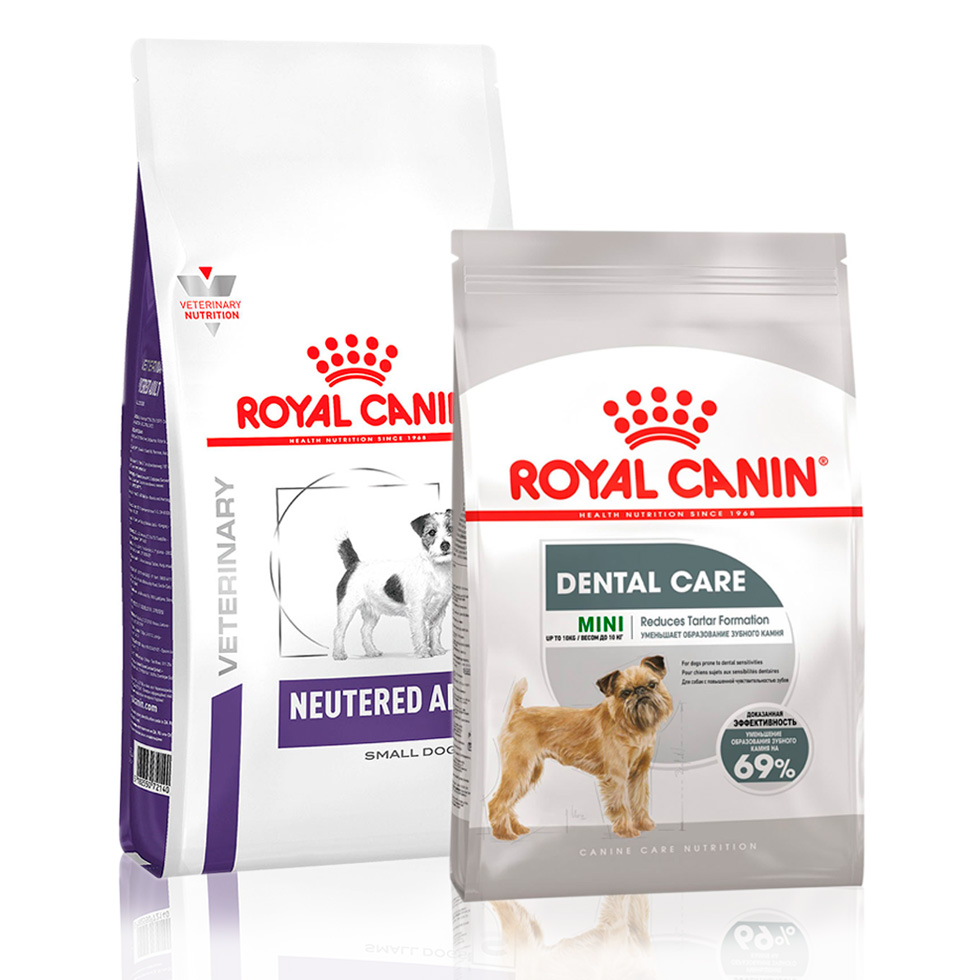 Сухие корма ROYAL CANIN NEUTERED и DENTAL для собак!