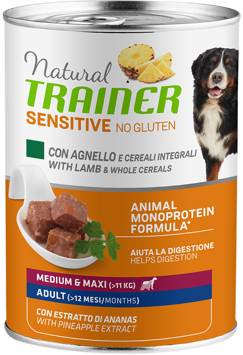 

Trainer Natural Sensitive No Gluten Medium & Maxi Adult Lamb безглютеновые для взрослых собак средних и крупных пород с ягненком (400 гр х 12 шт)