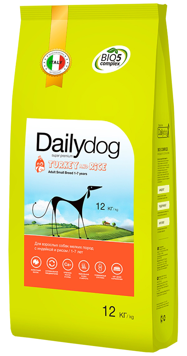 

Dailydog Adult Small Breed Turkey & Rice монобелковый для взрослых собак маленьких пород с индейкой и рисом (3 кг)