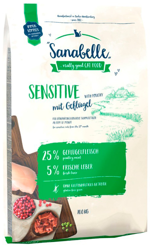 

Sanabelle Sensitive Geflugel для взрослых кошек при аллергии с птицей (2 кг)