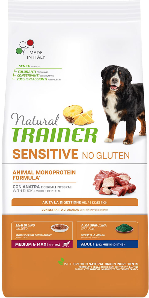 

Trainer Natural Sensitive No Gluten Medium & Maxi Adult Duck безглютеновый для взрослых собак средних и крупных пород с уткой (12 кг)