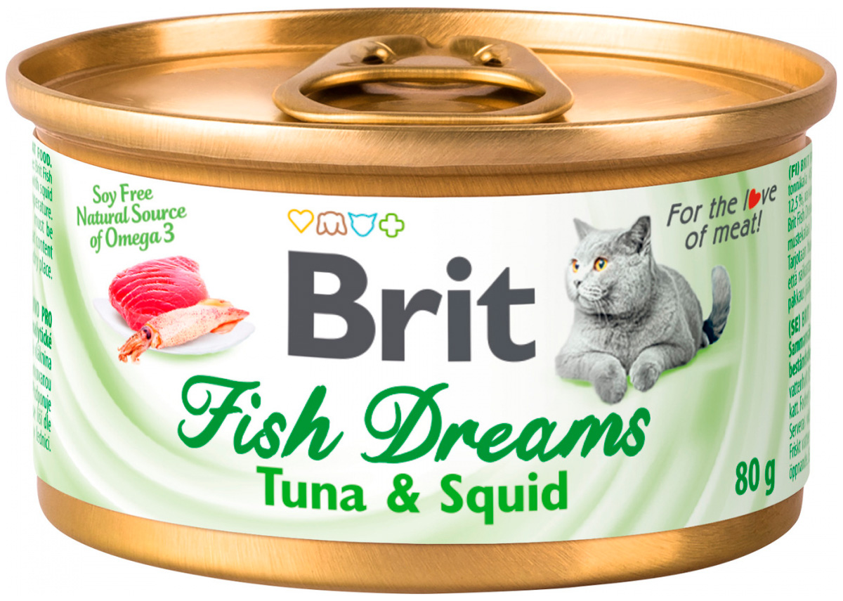 

Brit Care Fish Dreams для взрослых кошек с тунцом и кальмарами (80 гр)