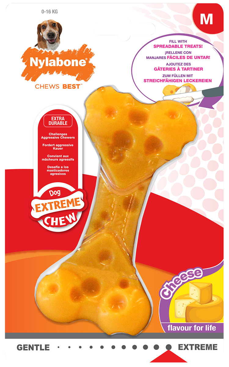 

Игрушка для собак Nylabone Dura Chew Cheese Bone косточка экстра-жесткая с ароматом сыра M (1 шт)