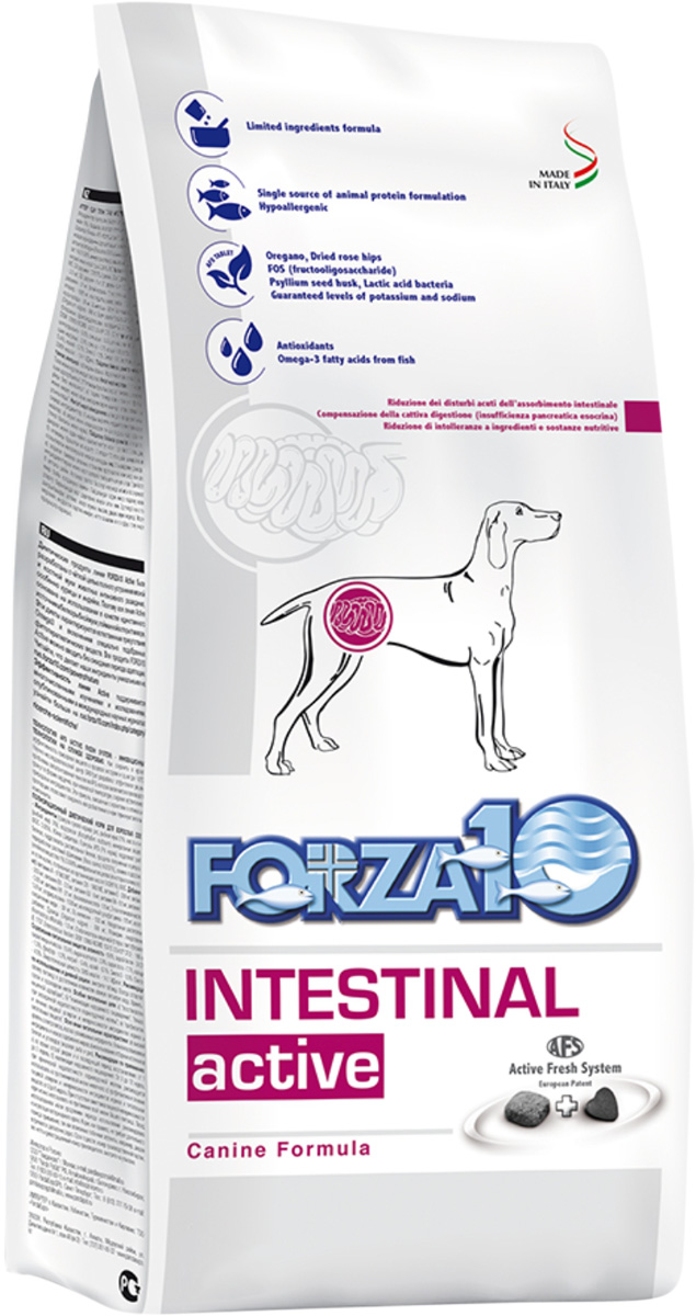 

Forza10 Dog Intestinal Active для взрослых собак всех пород при заболеваниях желудочно-кишечного тракта (4 кг)