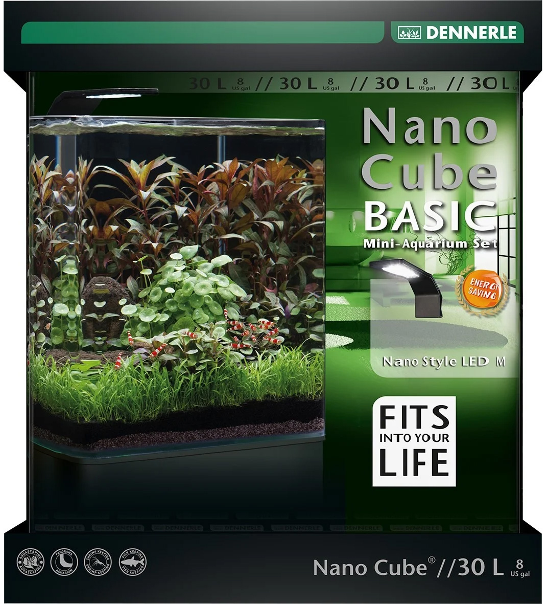 

Аквариум Dennerle Nanocube Basis Style Led M 30 литров (1 шт)