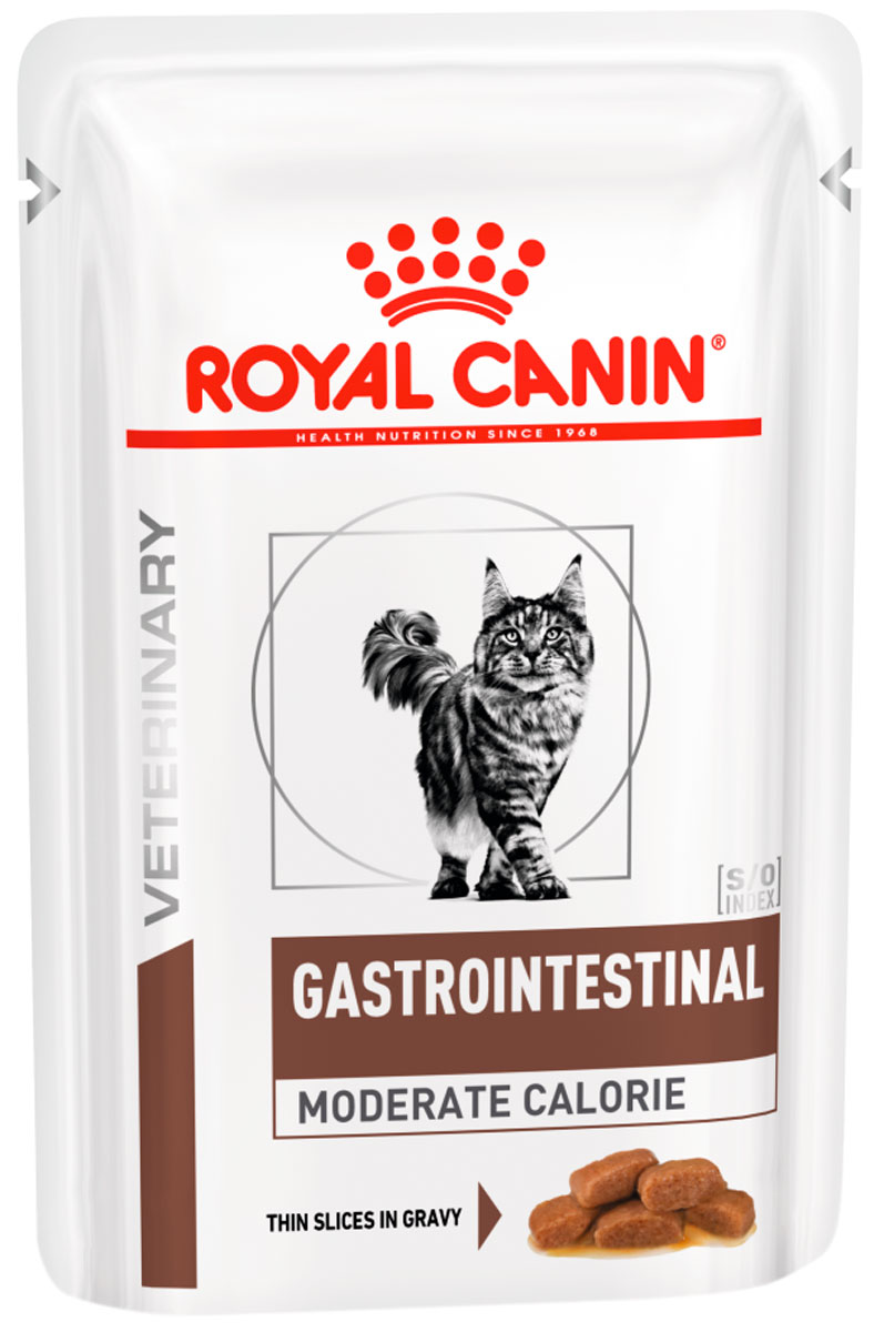 

Royal Canin Gastrointestinal Moderate Calorie для взрослых кошек при заболевании желудочно-кишечного тракта панкреатит 85 гр (85 гр х 12 шт)