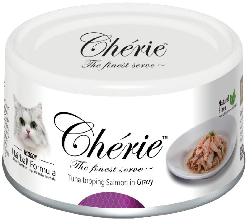 

Pettric Cherie Adult Cat Hairball Control Tuna & Salmon для взрослых кошек для вывода шерсти с тунцом и лососем в подливе (80 гр)