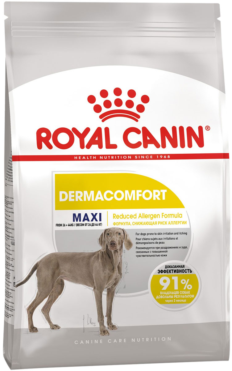 

Royal Canin Maxi Dermacomfort для взрослых собак крупных пород при аллергии (3 кг)