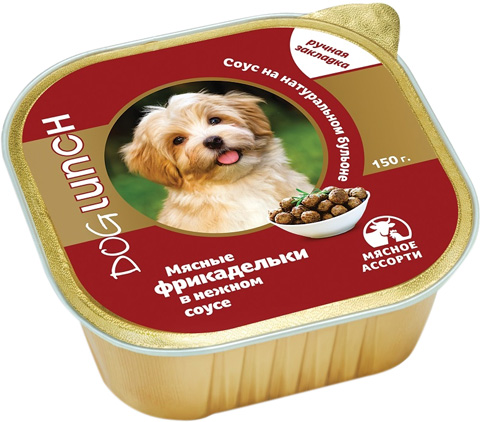 

Dog Lunch фрикадельки для взрослых собак с мясным ассорти в соусе 65054 (150 гр)