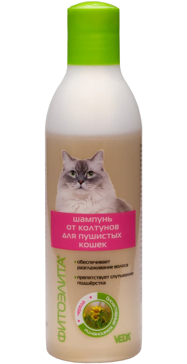 

фитоэлита шампунь для пушистых кошек против колтунов Veda (220 мл)