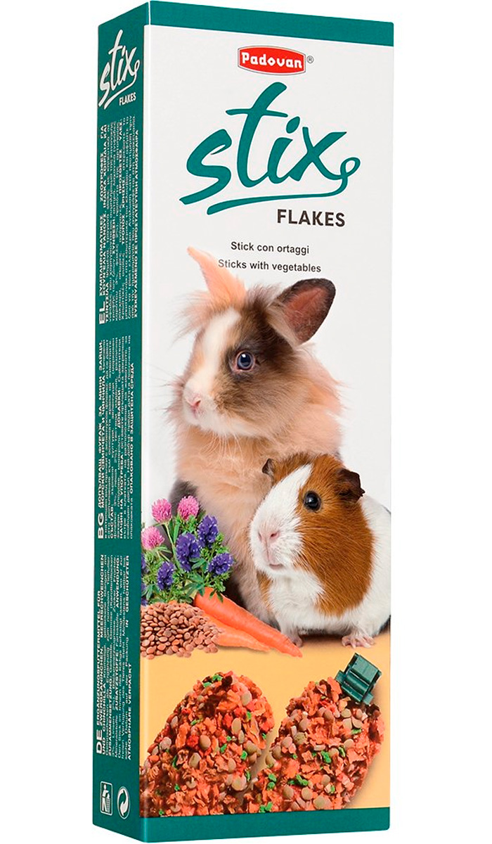 

Padovan Stix Flakes Coniglietti палочки овощные для кроликов и морских свинок 2 х 50 гр (1 шт)