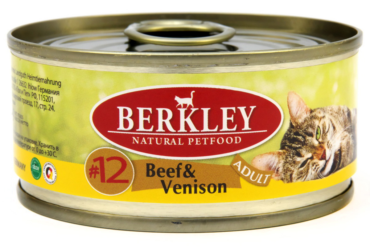 

Berkley № 12 Cat Adult Beef & Venison для взрослых кошек с говядиной и олениной (100 гр х 6 шт)