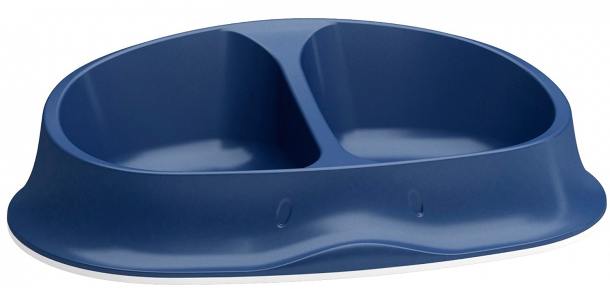 

Миска двойная нескользящая Stefanplast Chic Double темно синяя 2 х 0,25 л (1 шт)
