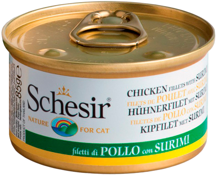 

Schesir Cat Chicken & Crab для взрослых кошек с филе цыпленка и крабами (85 гр х 14 шт)