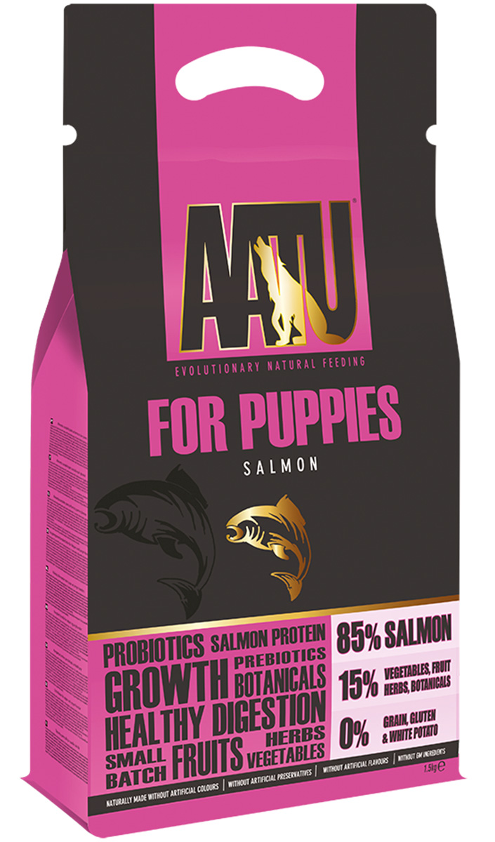 

Aatu Dog Puppy Salmon беззерновой для щенков с лососем (1,5 кг)