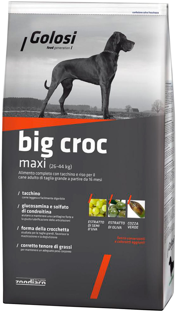 

Golosi Big Croc Maxi для взрослых собак крупных пород с индейкой и рисом (20 кг)