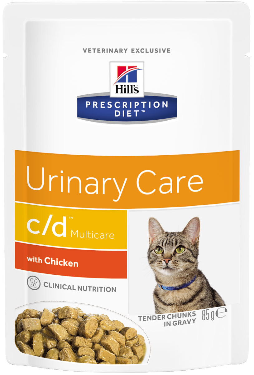 

Hill's Prescription Diet Multicare с/d Chicken для взрослых кошек при мочекаменной болезни с курицей в соусе 85 гр (85 гр х 12 шт)