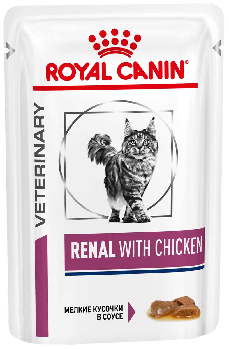 

Royal Canin Renal для взрослых кошек при хронической почечной недостаточности с курицей пауч 85 гр (85 гр)