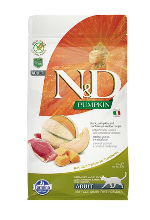 

Farmina Cat N&d Grain Free Pumpkin Duck беззерновой для взрослых кошек с уткой, тыквой и дыней (0,3 кг)