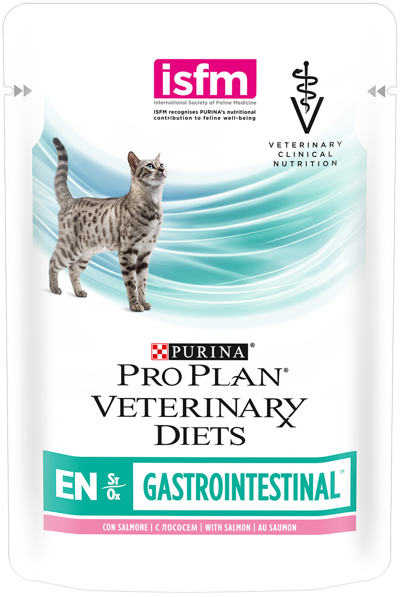 

Purina Veterinary Diets En St/ox Gastrointestinal для кошек и котят при расстройствах пищеварения с лососем 85 гр (85 гр х 10 шт)