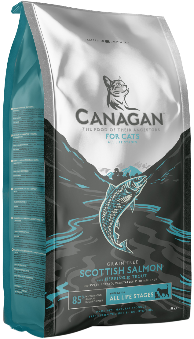 Canagan Grain Free Scottish Salmon беззерновой для кошек и котят с шотландским лососем (0,375 кг)