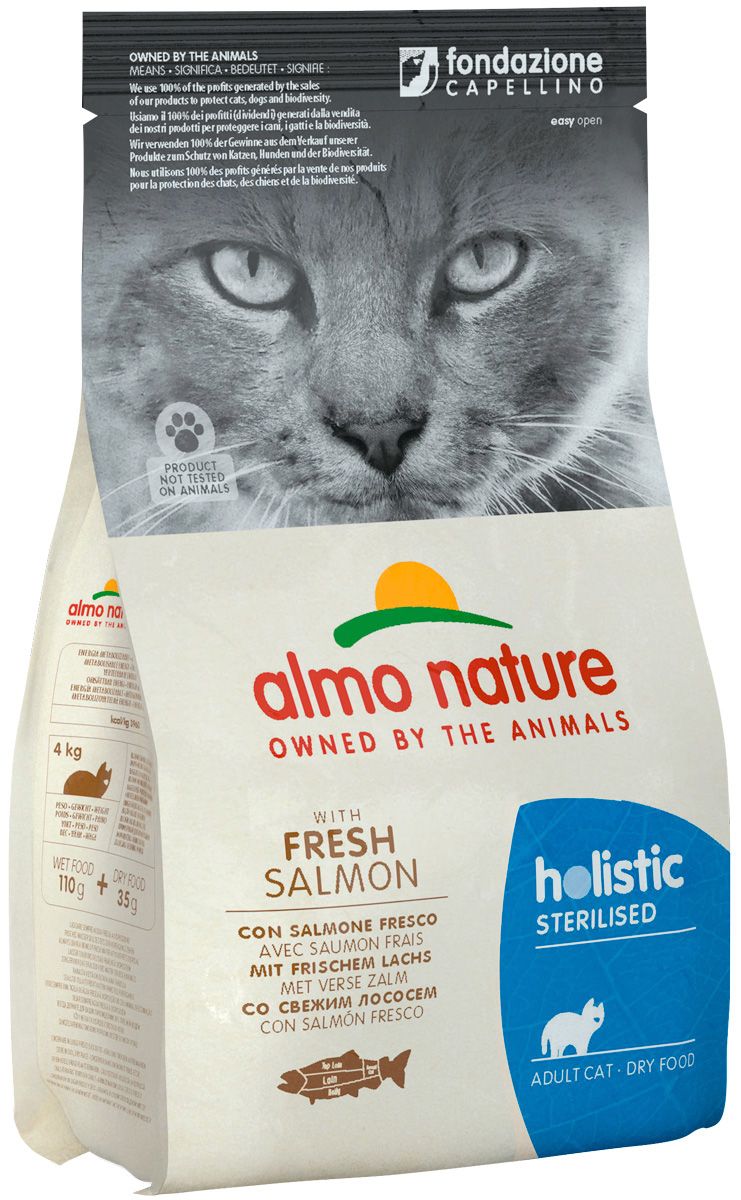 

Almo Nature Adult Cat Sterilised Salmon & Rice для взрослых кастрированных котов и стерилизованных кошек с лососем и рисом (0,4 кг)