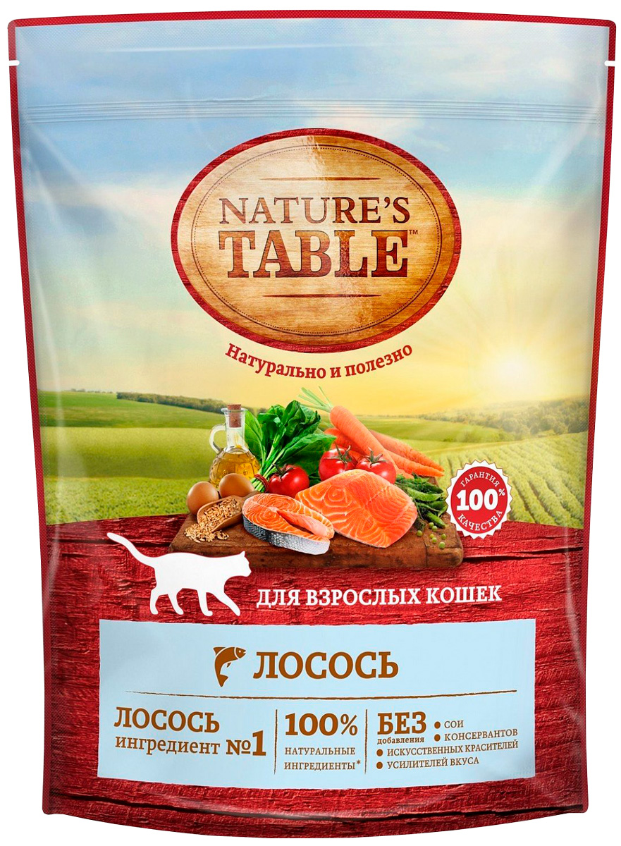 

Nature’s Table для взрослых кошек с лососем (0,19 кг)