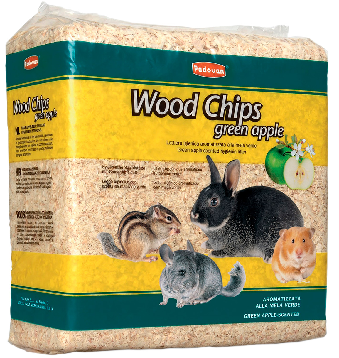 

Padovan Wood Chips Green Apple опилки для грызунов и кроликов с запахом яблока 1 кг (1 шт)