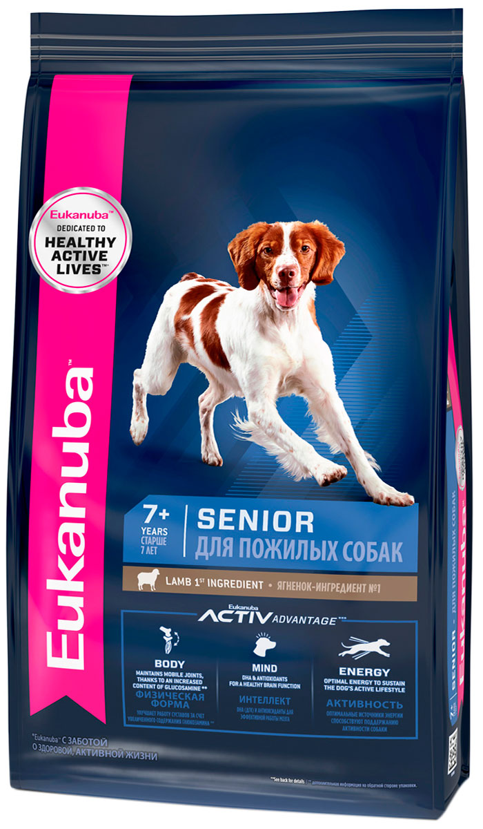 

Eukanuba Senior All Breeds Lamb & Rice для пожилых собак всех пород с ягненком и рисом (12 кг)