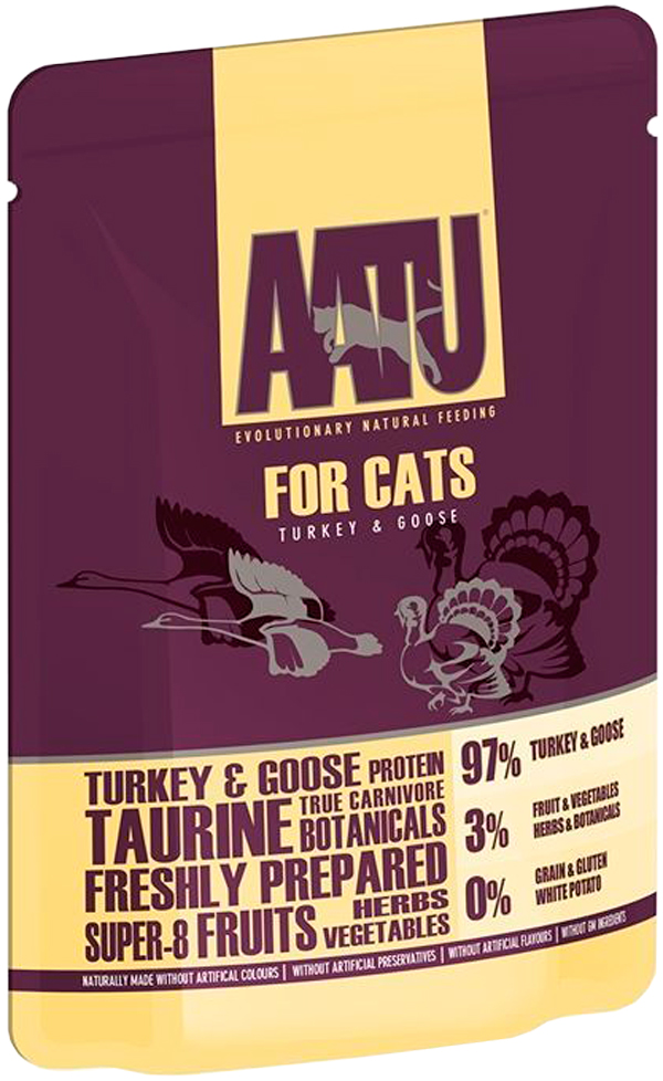 

Aatu Cat Turkey & Goose беззерновые для взрослых кошек с индейкой и гусем (85 гр х 10 шт)