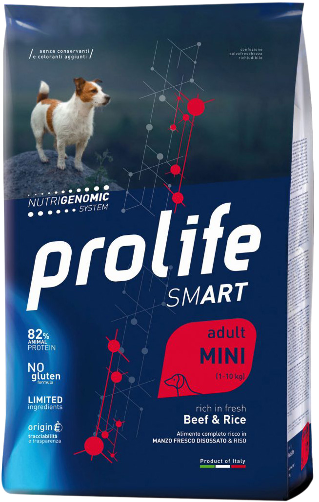 

Prolife Smart Adult Mini Beef & Rice для взрослых собак маленьких пород с говядиной и рисом (2 кг)