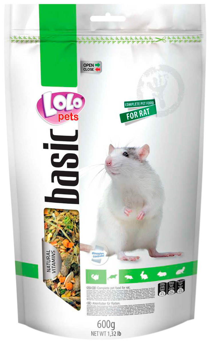 Lolo Pets Basic корм для декоративных крыс  (600 гр)