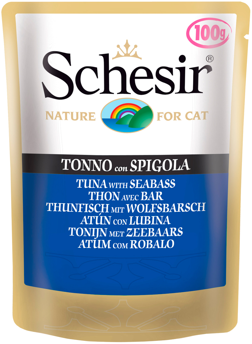 

Schesir Cat Tuna & Bass для взрослых кошек с тунцом и окунем (100 гр х 20 шт)