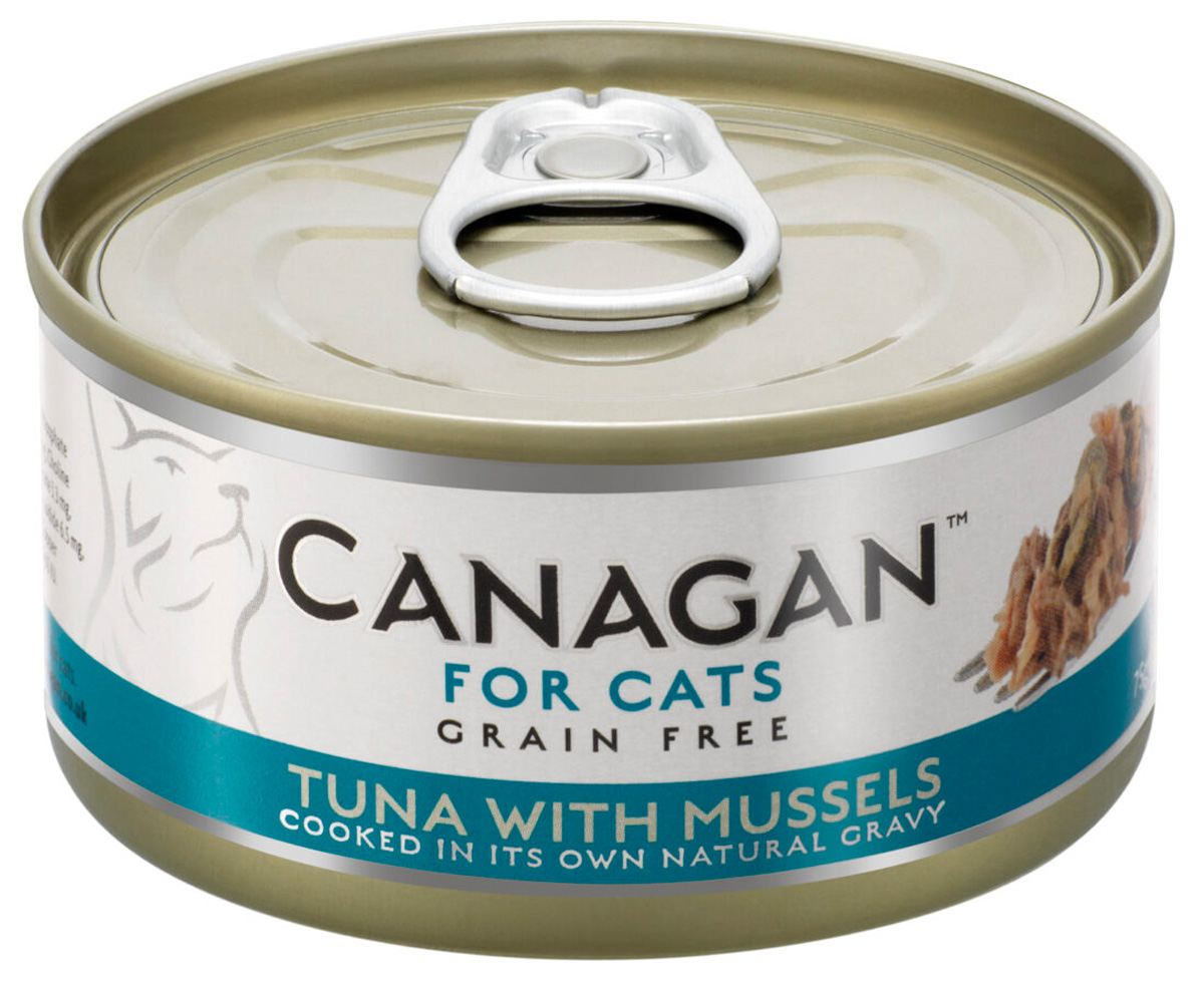 

Canagan Grain Free Tuna & Mussels беззерновые для кошек и котят с тунцом и мидиями в соусе (75 гр)