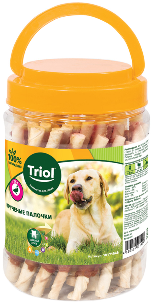 

Лакомство Triol для собак палочки крученые с уткой 340 гр (1 шт)