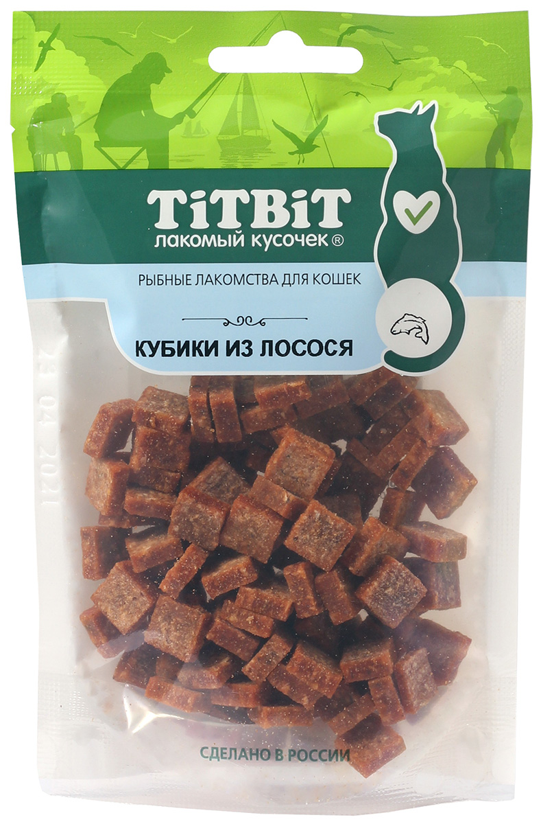 

Лакомство Tit Bit для кошек кубики из лосося (60 гр)