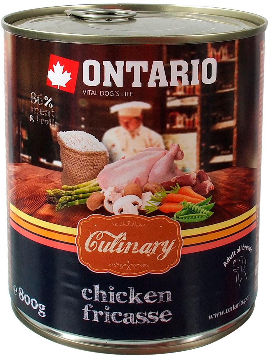 

Ontario Culinary для взрослых собак фрикасе из курицы (400 гр х 6 шт)