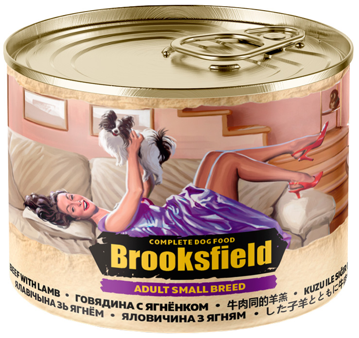 

Brooksfield Adult Dog Small Breed для взрослых собак маленьких пород с говядиной, ягненком и рисом (200 гр)