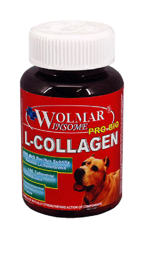 

Wolmar Winsome Pro Bio L-collagen - Волмар витаминный комплекс для собак всех возрастов, для восстановления связок и сухожилий (100 таблеток)