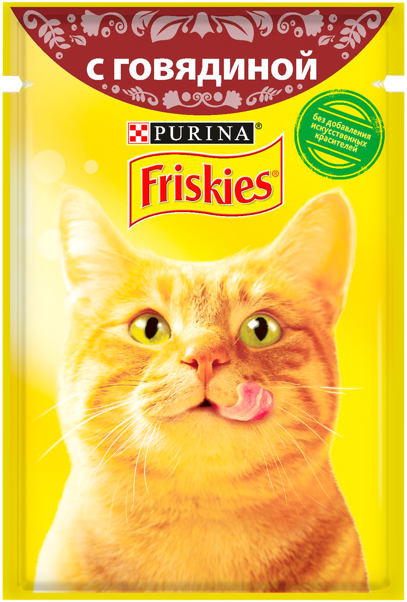 

Friskies для взрослых кошек c говядиной в подливе (85 гр х 24 шт)