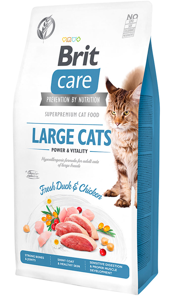 

Brit Care Cat Grain-free Large Breed Power & Vitality беззерновой для взрослых кошек крупных пород (0,4 кг)