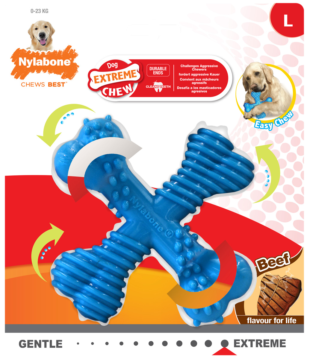 

Игрушка для собак Nylabone Dura Chew X Bone Beef Х-косточка экстра-жесткая с ароматом говядины L (1 шт)