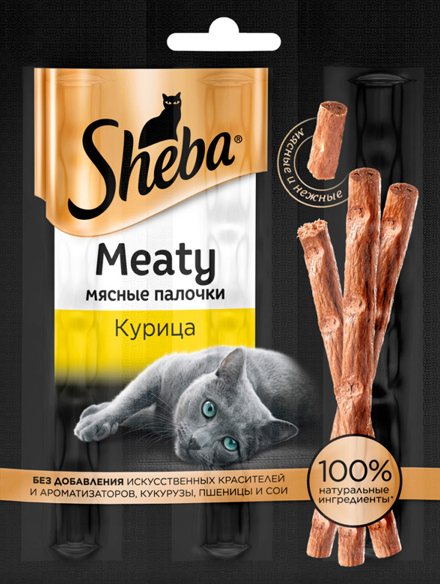 

Sheba Meaty для кошек мясные палочки с курицей (12 гр)