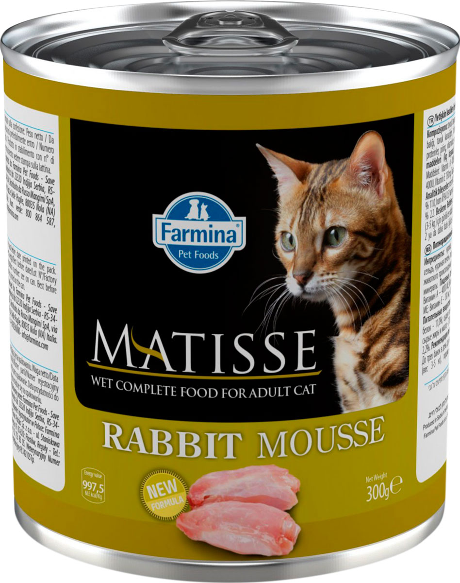 

Matisse Mousse Rabbit для взрослых кошек мусс с кроликом (85 гр)