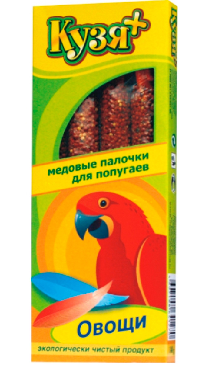 

кузя+ лакомство для попугаев палочки медовые с овощами уп. 4 шт (1 шт)