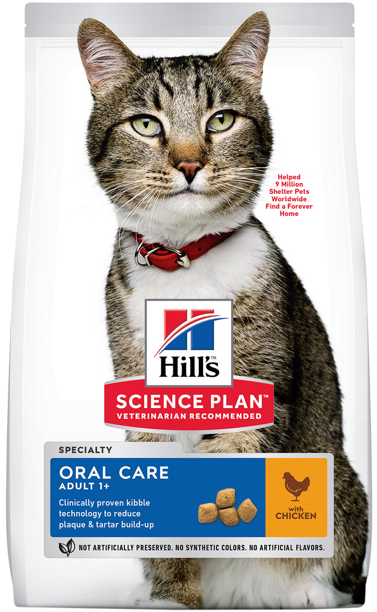 

Hill’s Science Plan Adult Oral Care для взрослых кошек от заболеваний зубов и десен (1,5 кг)