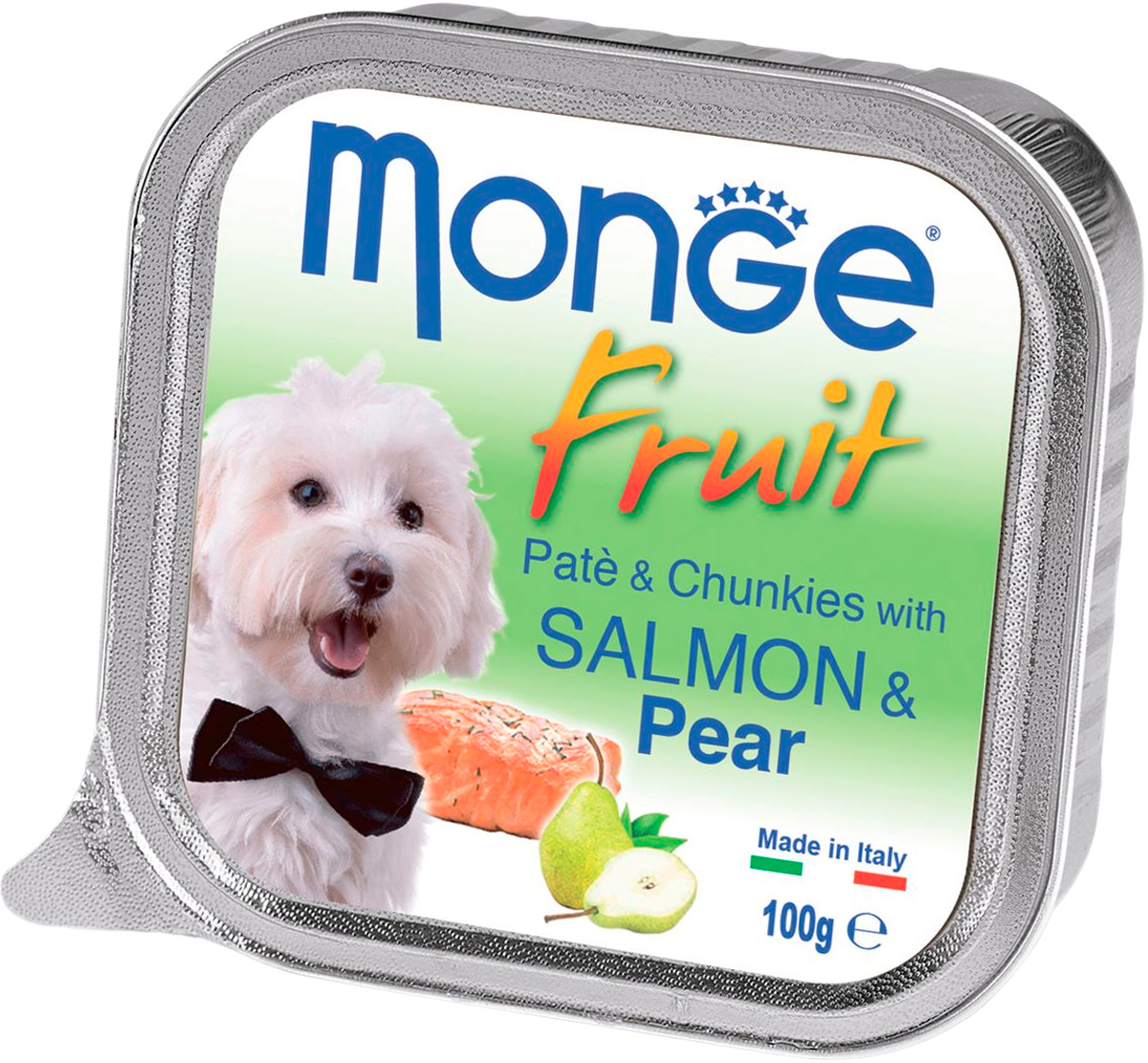 

Monge Fruit Dog для взрослых собак паштет с лососем и грушей (100 гр х 32 шт)